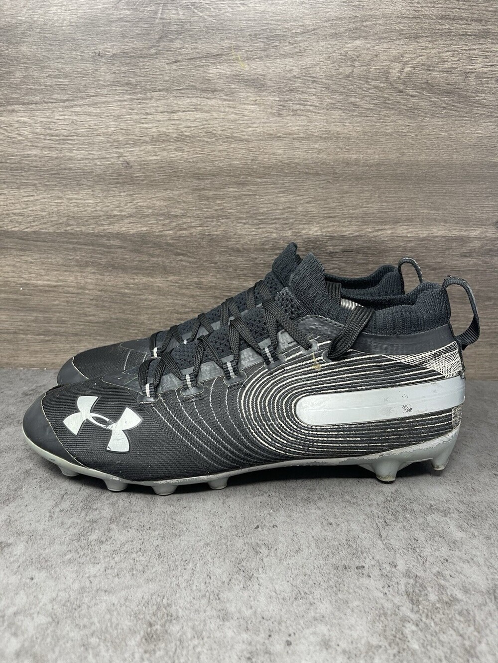Under Armour Spotlight MC Mens Size 11 Black Chrome Football Cleats